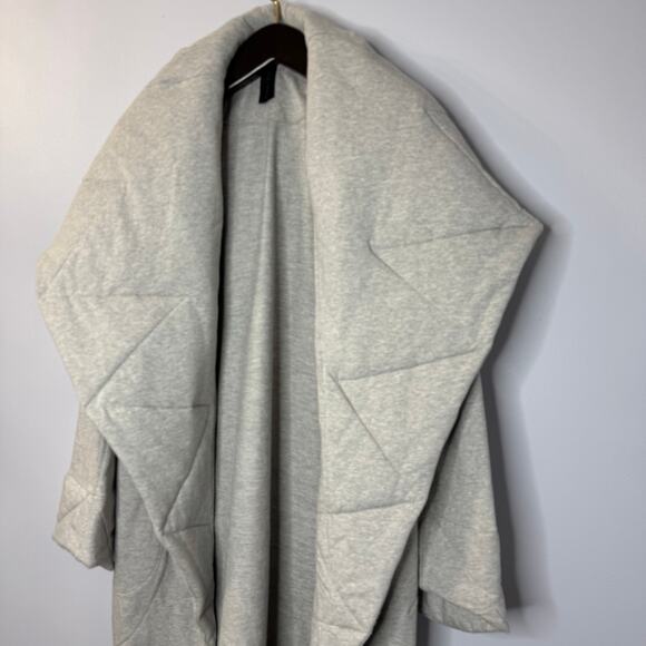 Norma Kamali Quilted Shawl Collar Coat Relax Grey Relax Oversized Women's XS - Picture 6 of 13